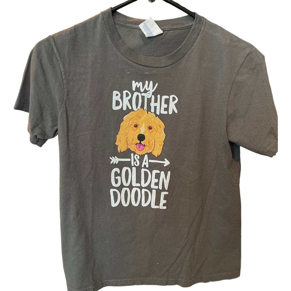 PORT and COMPANY Gray T-shirt Golden Dog Unisex Sz M Gently used